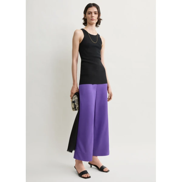 Totême Fluid satin trousers in Violet - Pants - Scandinavian Minimalist Luxury at Coveti