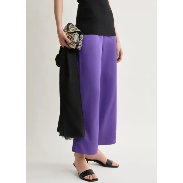 Totême Fluid satin trousers in Violet - Pants - Scandinavian Minimalist Luxury at Coveti