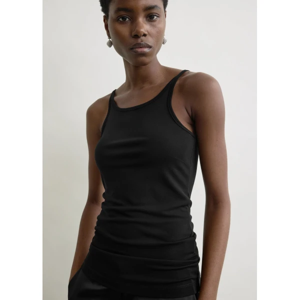 Totême Fluid slip top in Black - Tops - Scandinavian Minimalist Luxury at Coveti