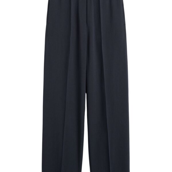 Totême Fluid winter trousers in Navy - Pants - Scandinavian Minimalist Luxury at Coveti