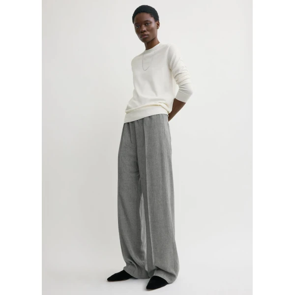 Totême Fluid winter trousers mid grey in Mid grey melange - Pants - Scandinavian Minimalist Luxury at Coveti