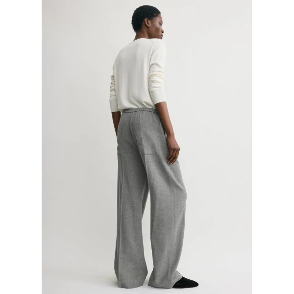 Totême Fluid winter trousers mid grey in Mid grey melange - Pants - Scandinavian Minimalist Luxury at Coveti