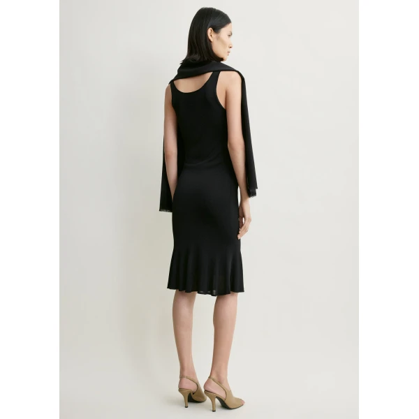 Totême Fluted hem dress in Black - Dresses - Scandinavian Minimalist Luxury at Coveti