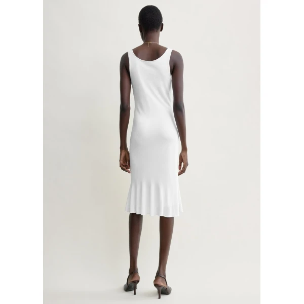 Totême Fluted hem dress in Optic white - Dresses - Scandinavian Minimalist Luxury at Coveti