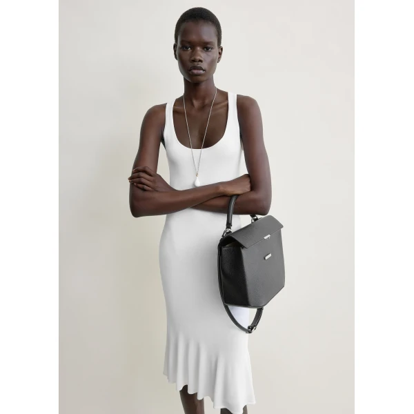 Totême Fluted hem dress in Optic white - Dresses - Scandinavian Minimalist Luxury at Coveti