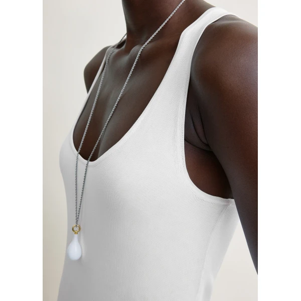 Totême Fluted hem dress in Optic white - Dresses - Scandinavian Minimalist Luxury at Coveti