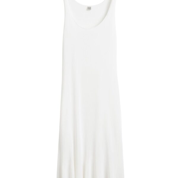 Totême Fluted hem dress in Optic white - Dresses - Scandinavian Minimalist Luxury at Coveti