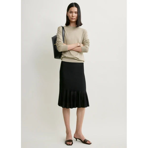 Totême Fluted knit skirt in Black - Skirts - Scandinavian Minimalist Luxury at Coveti