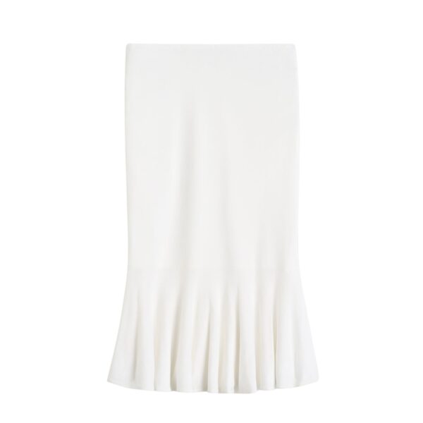 Totême Fluted knit skirt in Optic white - Skirts - Scandinavian Minimalist Luxury at Coveti