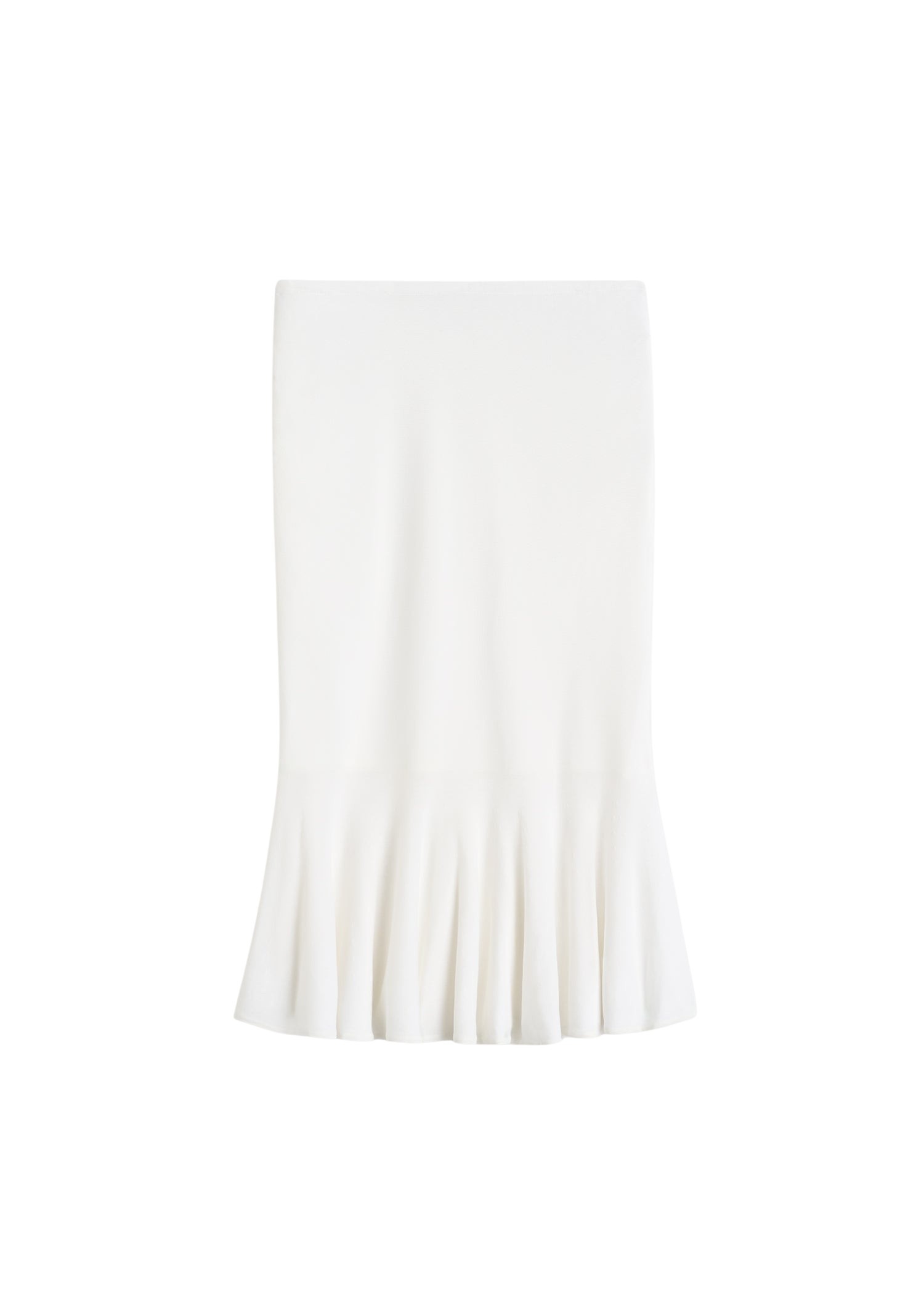 Totême Fluted knit skirt in Optic white - Skirts - Scandinavian Minimalist Luxury at Coveti