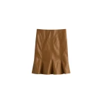 Totême Fluted leather skirt in Copper - Skirts - Scandinavian Minimalist Luxury at Coveti
