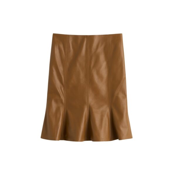 Totême Fluted leather skirt in Copper - Skirts - Scandinavian Minimalist Luxury at Coveti