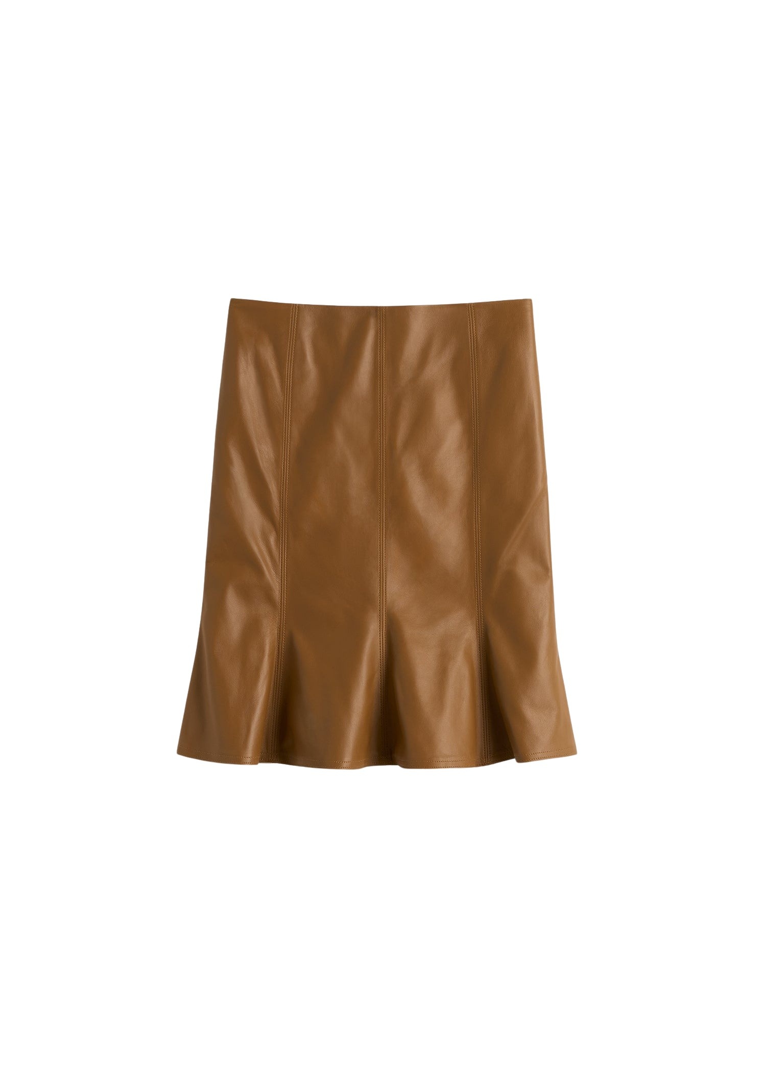 Totême Fluted leather skirt in Copper - Skirts - Scandinavian Minimalist Luxury at Coveti