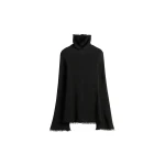 Totême Frayed-edge slim top in Black - Tops - Scandinavian Minimalist Luxury at Coveti