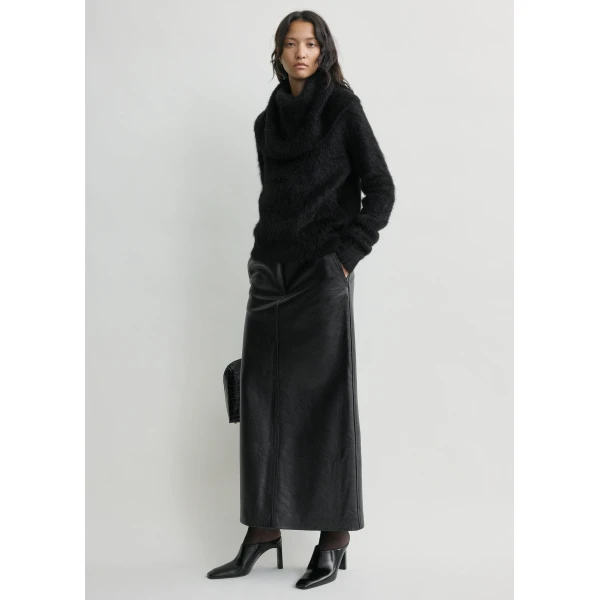 Totême Funnel alpaca-blend knit in Black - Knitwear - Scandinavian Minimalist Luxury at Coveti