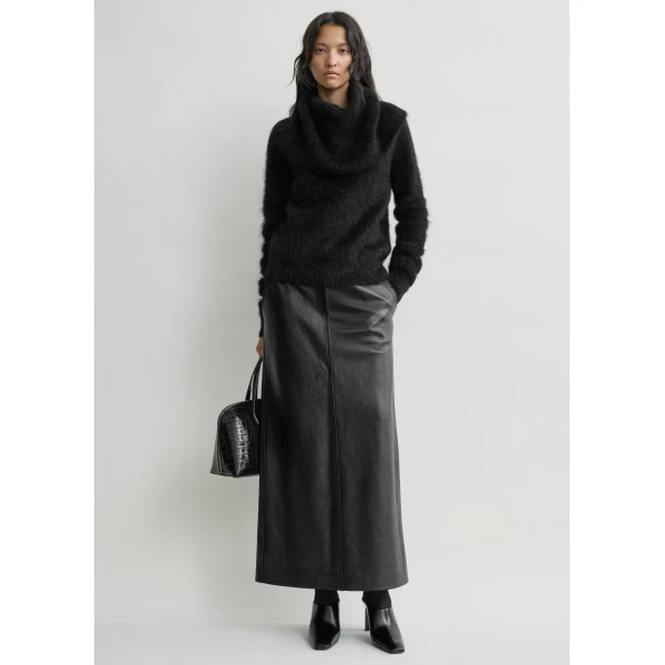 Totême Funnel alpaca-blend knit in Black - Knitwear - Scandinavian Minimalist Luxury at Coveti