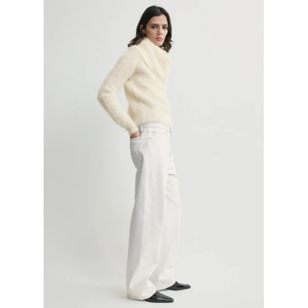 Totême Funnel alpaca-blend knit in Milk - Knitwear - Scandinavian Minimalist Luxury at Coveti
