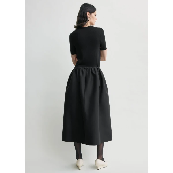 Totême Gathered evening skirt in Black - Skirts - Scandinavian Minimalist Luxury at Coveti