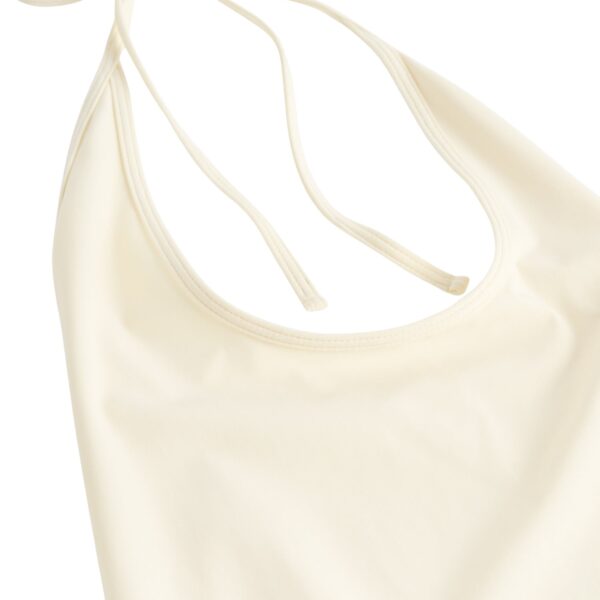 Totême Halter tie swimsuit in Ecru - Beachwear - Scandinavian Minimalist Luxury at Coveti