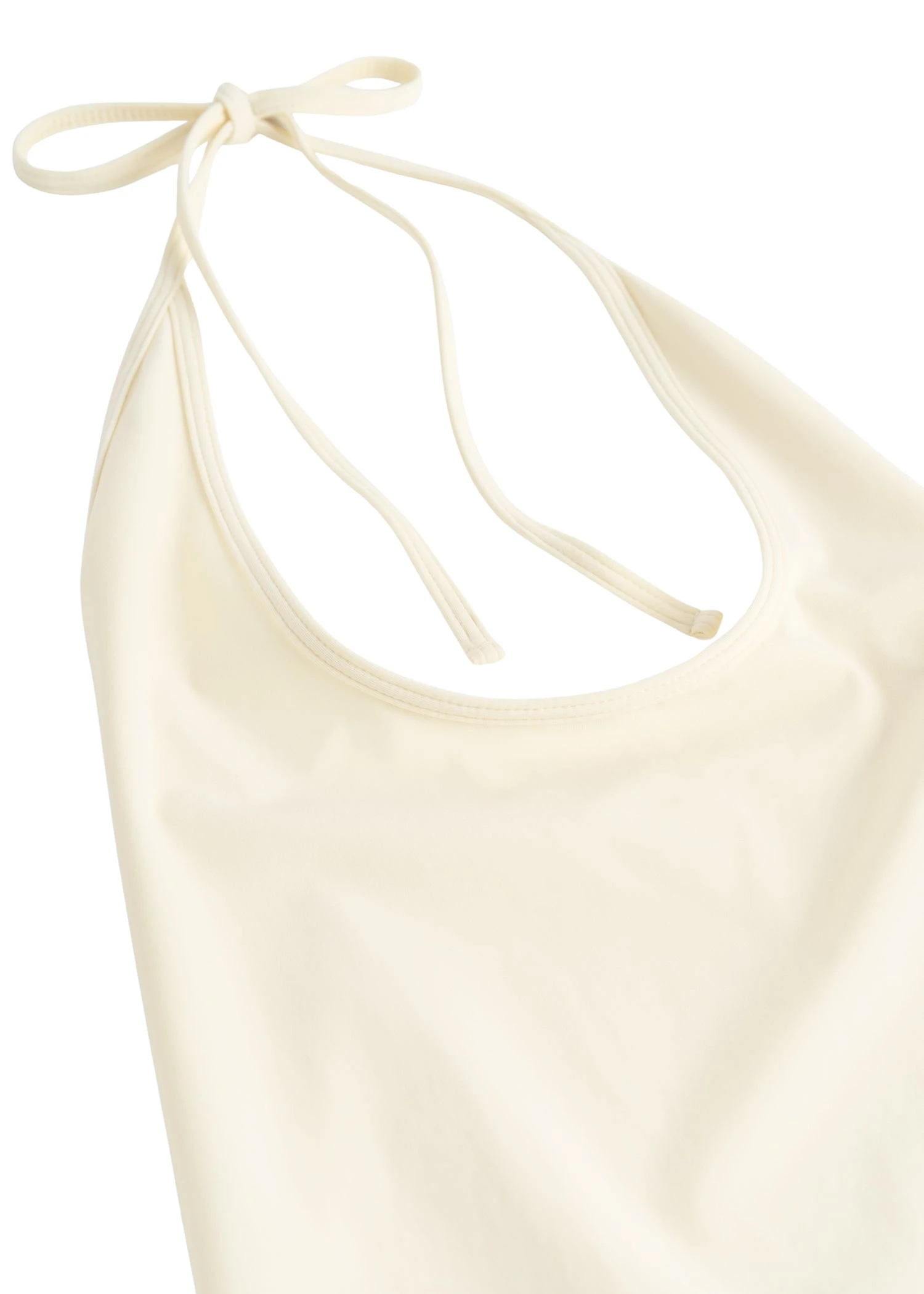 Totême Halter tie swimsuit in Ecru - Beachwear - Scandinavian Minimalist Luxury at Coveti