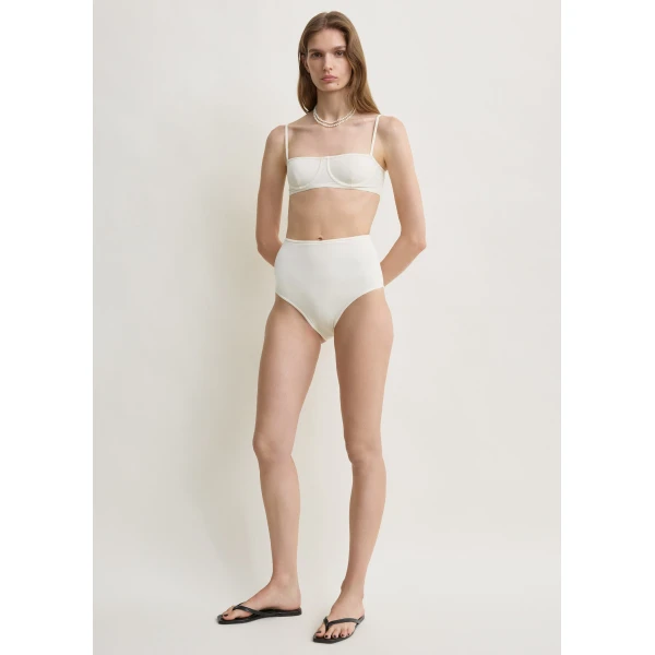 Totême High bikini bottoms in Ecru - Beachwear - Scandinavian Minimalist Luxury at Coveti