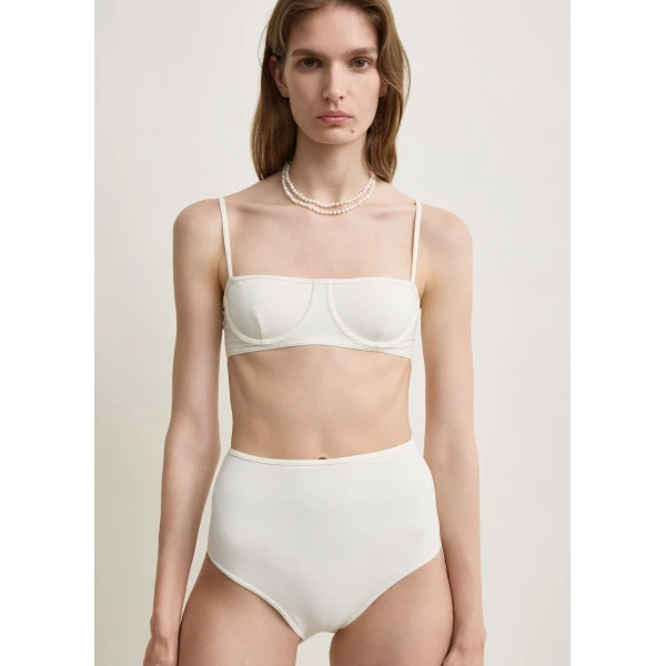 Totême High bikini bottoms in Ecru - Beachwear - Scandinavian Minimalist Luxury at Coveti