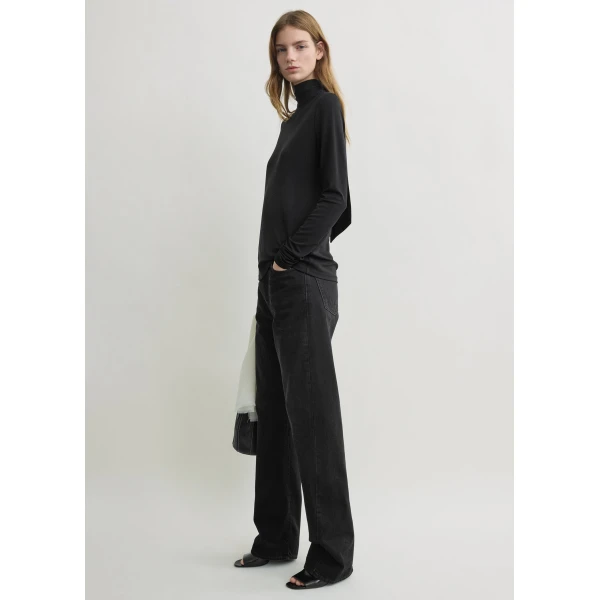 Totême High-neck jersey top in Black - Tops - Scandinavian Minimalist Luxury at Coveti