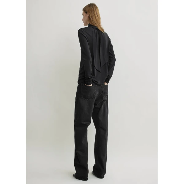 Totême High-neck jersey top in Black - Tops - Scandinavian Minimalist Luxury at Coveti