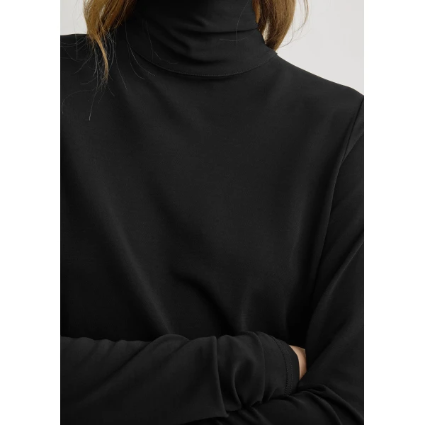Totême High-neck jersey top in Black - Tops - Scandinavian Minimalist Luxury at Coveti