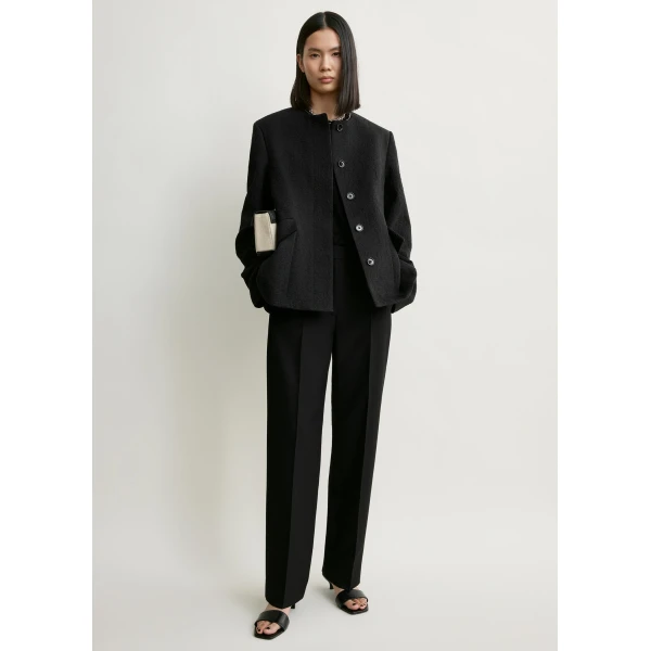 Totême Jacquard cotton jacket in Black - Jackets - Scandinavian Minimalist Luxury at Coveti