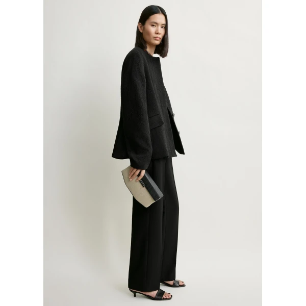 Totême Jacquard cotton jacket in Black - Jackets - Scandinavian Minimalist Luxury at Coveti