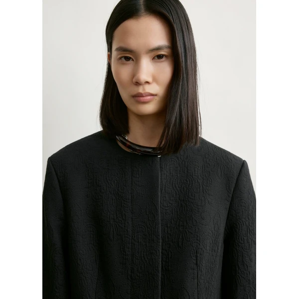 Totême Jacquard cotton jacket in Black - Jackets - Scandinavian Minimalist Luxury at Coveti