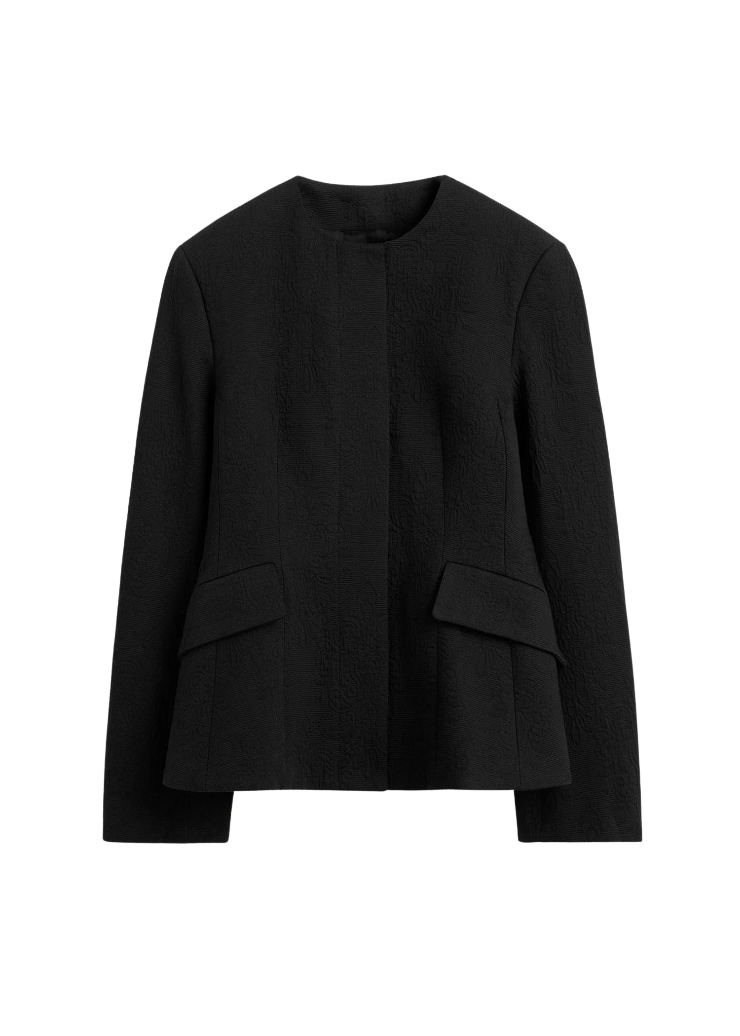 Toteme-Jacquard-cotton-jacket-in-Black74730_nobg Totême Jacquard cotton jacket in Black - Jackets - Scandinavian Minimalist Luxury at Coveti
