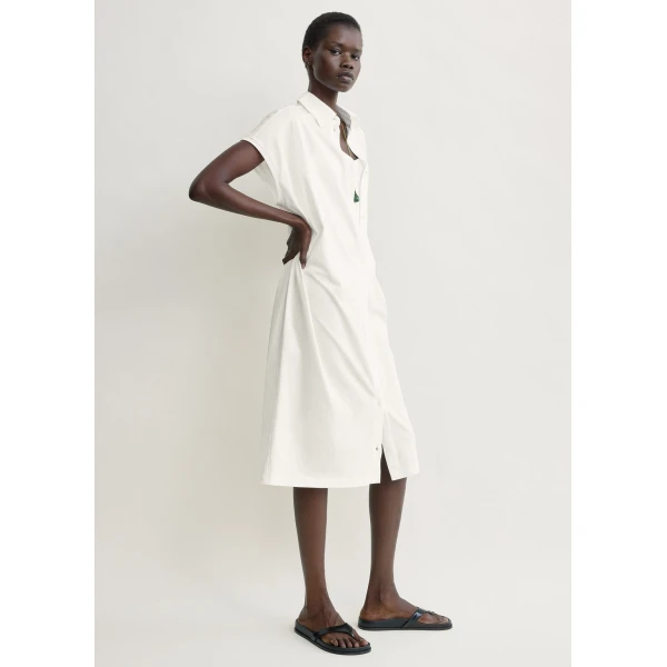 Totême Jersey shirtdress in Off-white - Dresses - Scandinavian Minimalist Luxury at Coveti