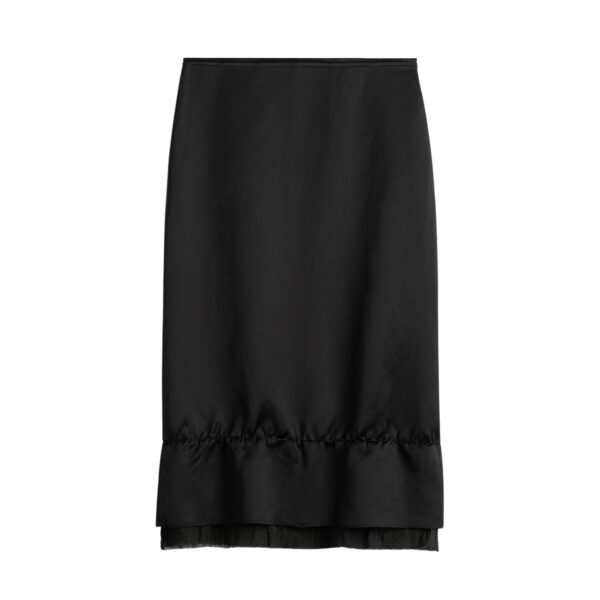 Totême Layered satin skirt in Black - Skirts - Scandinavian Minimalist Luxury at Coveti