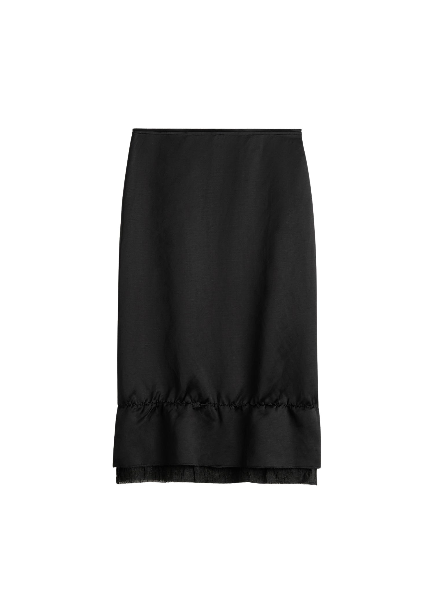 Totême Layered satin skirt in Black - Skirts - Scandinavian Minimalist Luxury at Coveti
