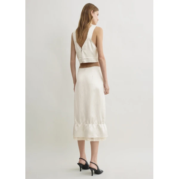 Totême Layered satin skirt in White - Skirts - Scandinavian Minimalist Luxury at Coveti