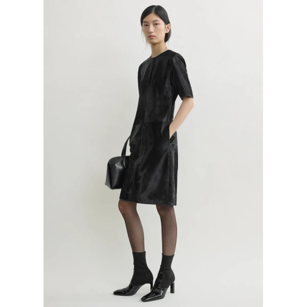 Totême Leather dress in Black - Dresses - Scandinavian Minimalist Luxury at Coveti