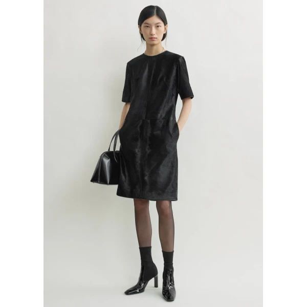 Totême Leather dress in Black - Dresses - Scandinavian Minimalist Luxury at Coveti