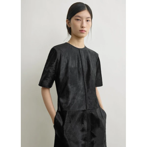 Totême Leather dress in Black - Dresses - Scandinavian Minimalist Luxury at Coveti