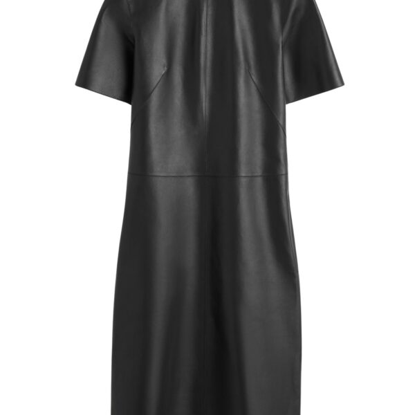 Totême Leather tee dress in Black - Dresses - Scandinavian Minimalist Luxury at Coveti