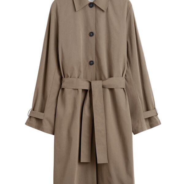Totême Light spring trench in Hazel - Coats - Scandinavian Minimalist Luxury at Coveti