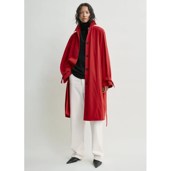 Totême Light spring trench in Poppy - Coats - Scandinavian Minimalist Luxury at Coveti