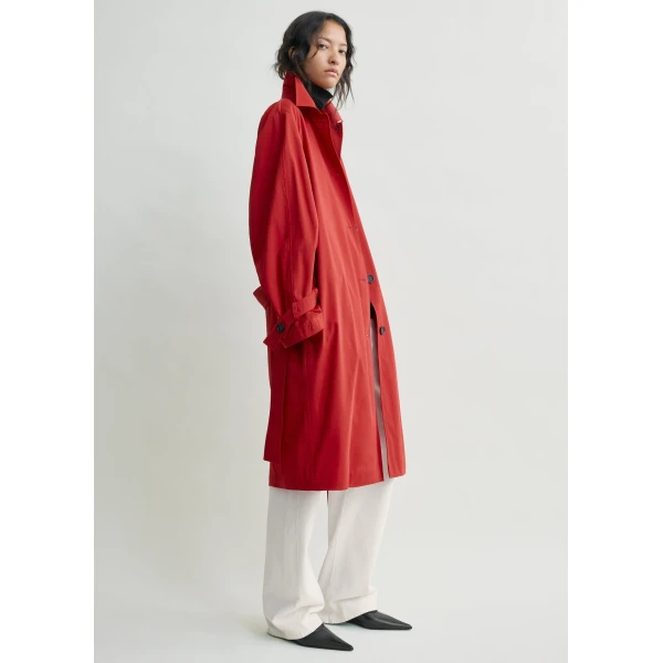 Totême Light spring trench in Poppy - Coats - Scandinavian Minimalist Luxury at Coveti