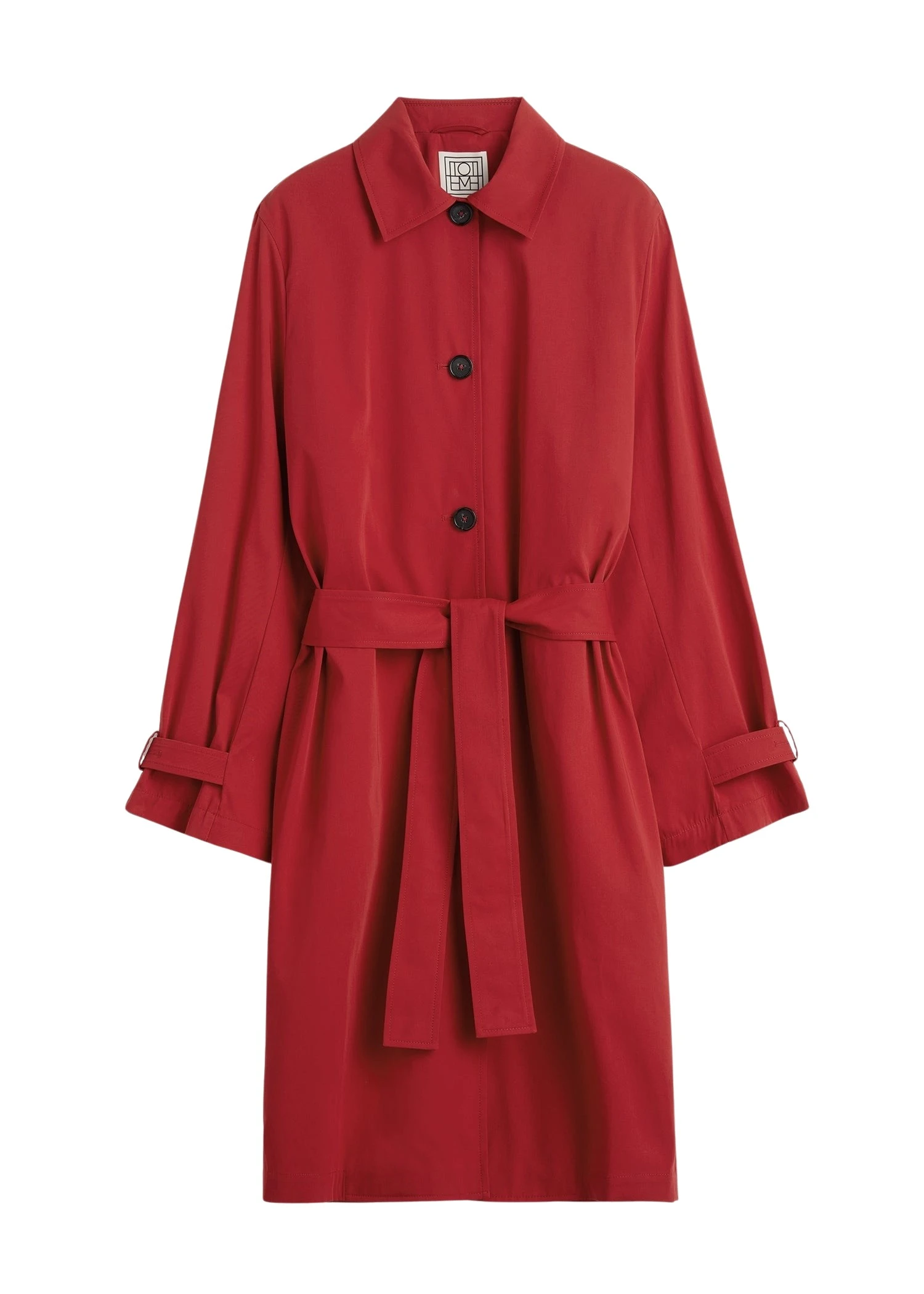 Totême Light spring trench in Poppy - Coats - Scandinavian Minimalist Luxury at Coveti