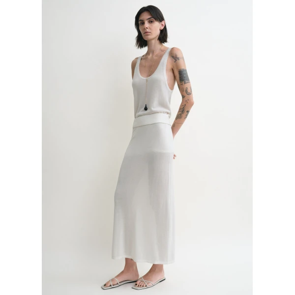 Totême Long knit skirt in White - Skirts - Scandinavian Minimalist Luxury at Coveti