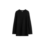 Totême Long open weave knit in Black - Knitwear - Scandinavian Minimalist Luxury at Coveti