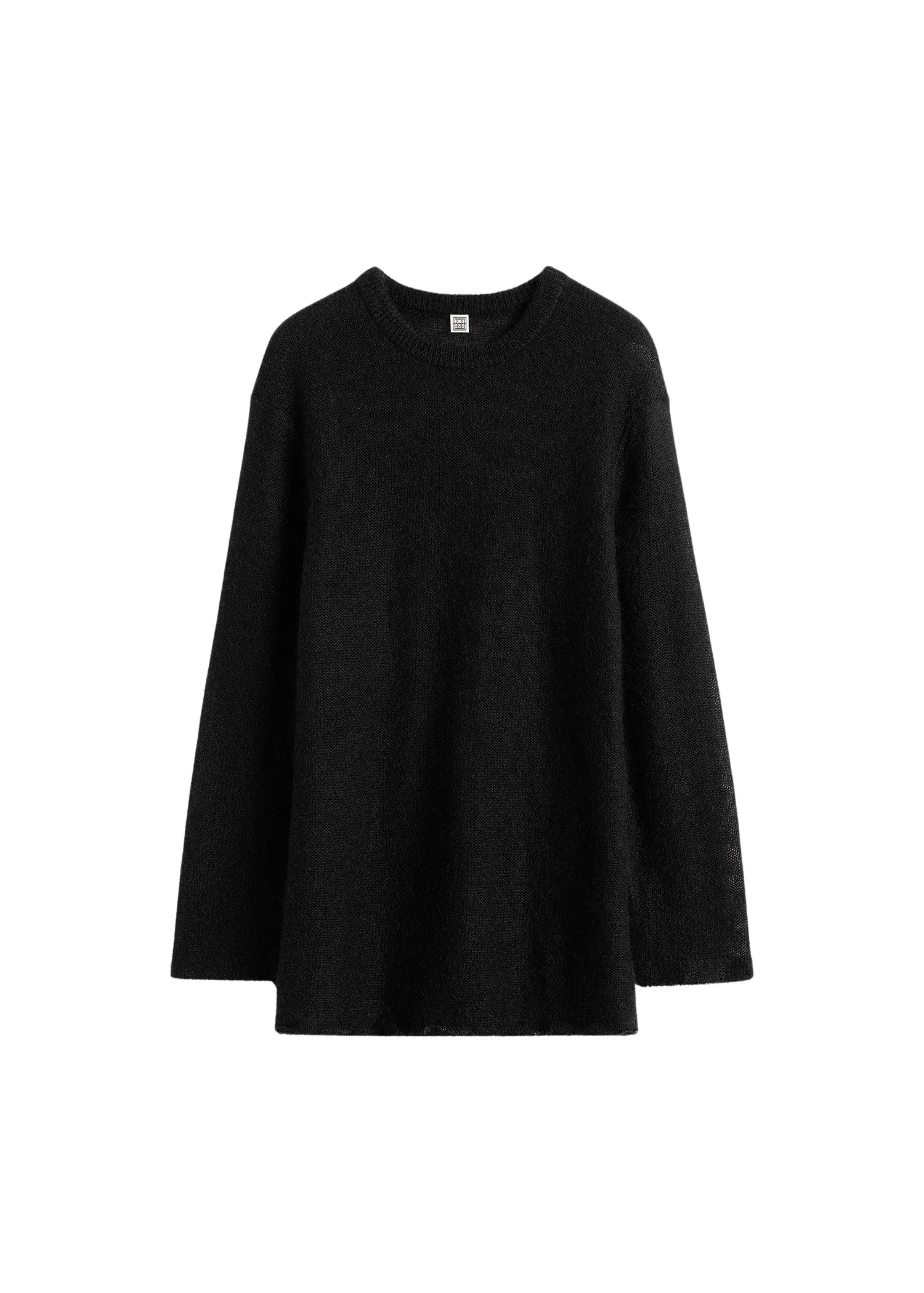Toteme-Long-open-weave-knit-in-Black48497_nobg Totême Long open weave knit in Black - Knitwear - Scandinavian Minimalist Luxury at Coveti