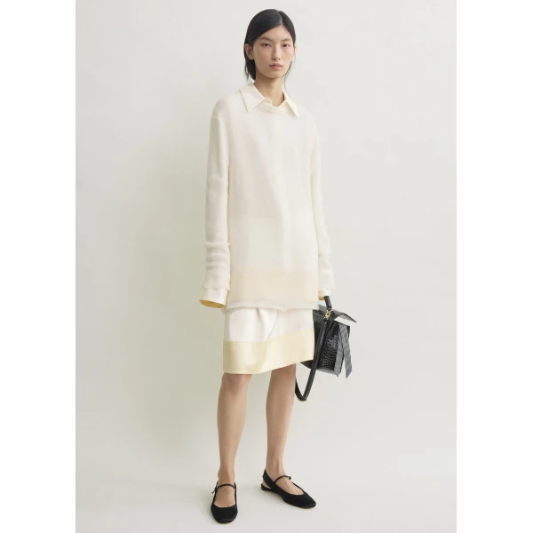 Totême Long open weave knit in Off-white - Knitwear - Scandinavian Minimalist Luxury at Coveti