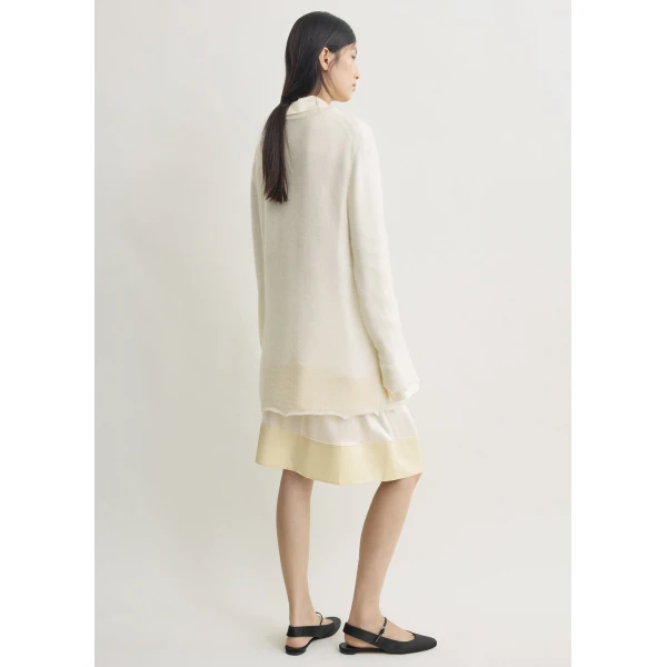 Totême Long open weave knit in Off-white - Knitwear - Scandinavian Minimalist Luxury at Coveti